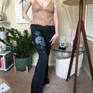 Rare Vintage Ed Hardy by Christian Audigier Low Rise Bootcut Jeans